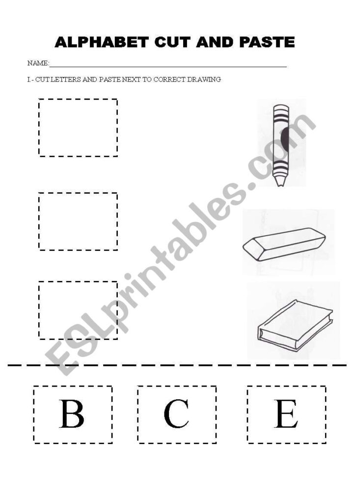 English Worksheets: Alphabet Cut And Paste Intended For Alphabet Worksheets Cut And Paste