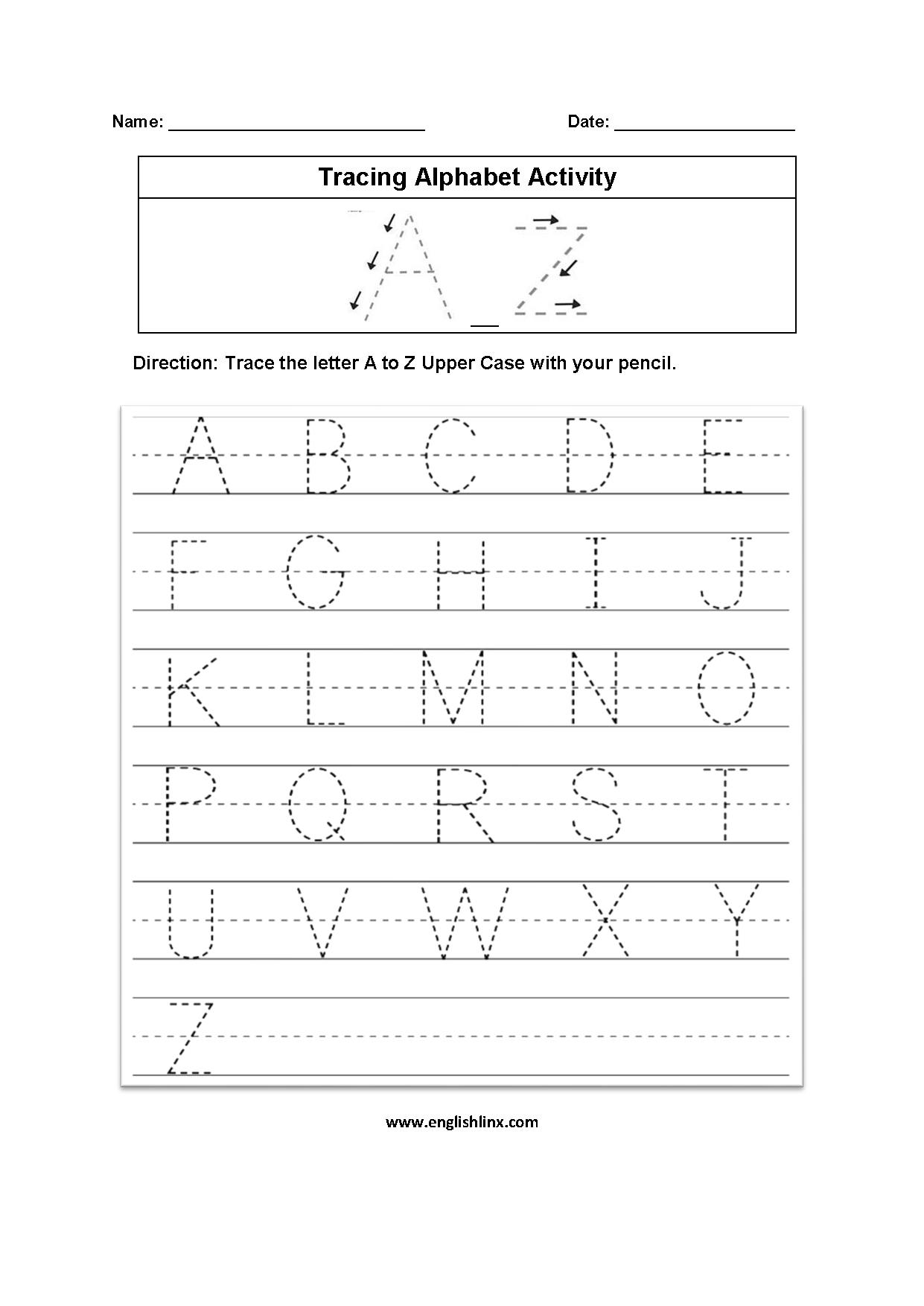 Englishlinx | Alphabet Worksheets in Alphabet Worksheets English