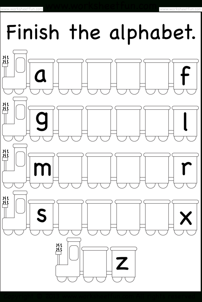 Fill In The Blank S For Kindergarten Letters Missing Free Regarding Alphabet Letters Worksheets Grade 1