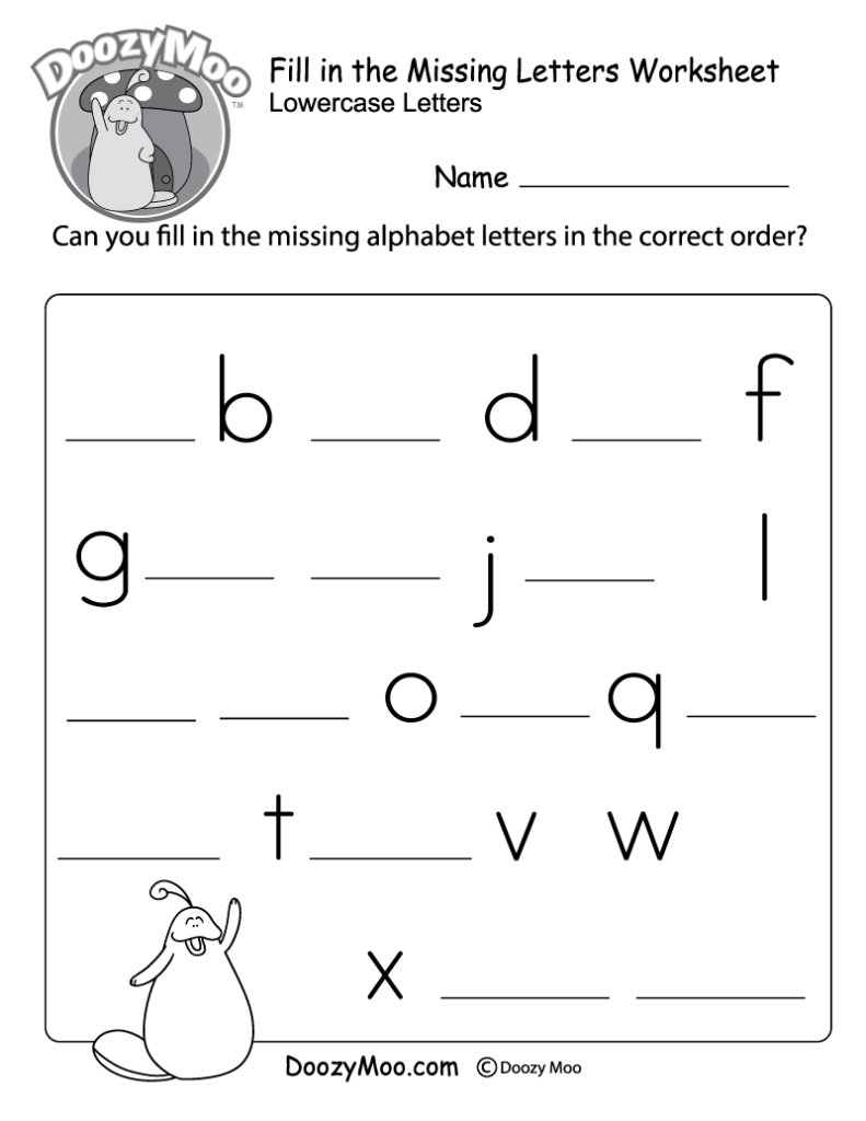 Fill In The Missing Letters Worksheet (Free Printable Regarding Alphabet Worksheets Fill In The Missing Letter