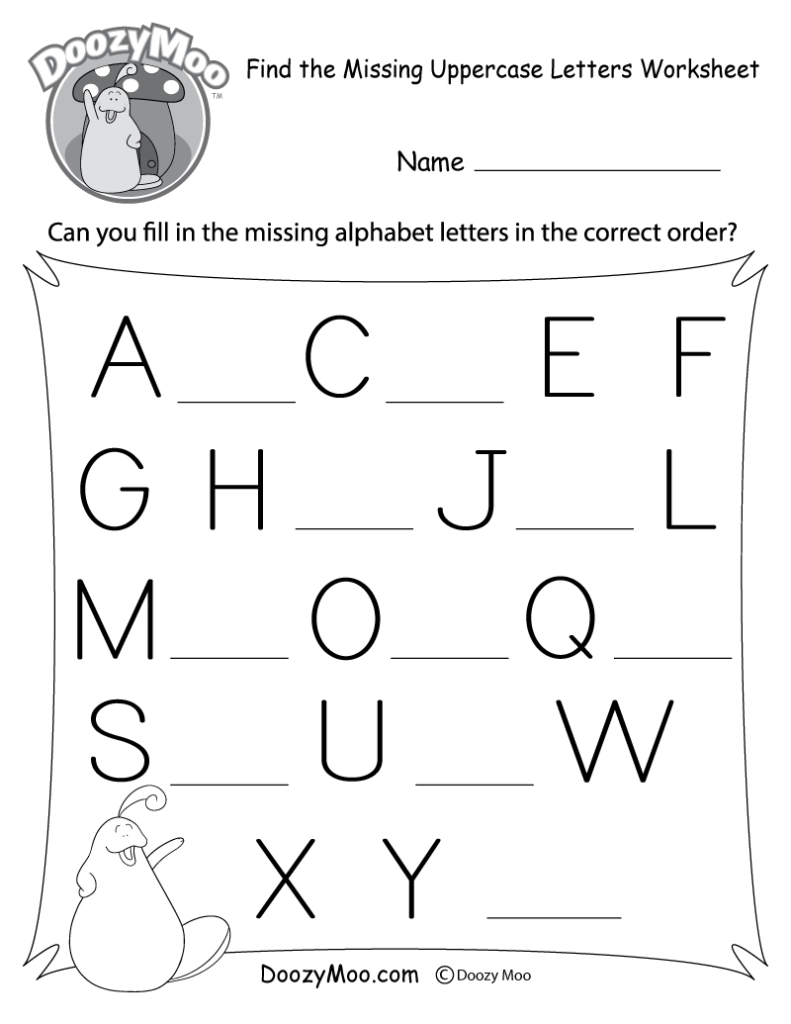 Find The Missing Uppercase Letters Worksheet (Free Printable) For Alphabet Worksheets Lowercase