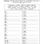 First Half Presidents Alphabetical Order Worksheet | Have Fun Within Alphabet Order Worksheets For Kindergarten