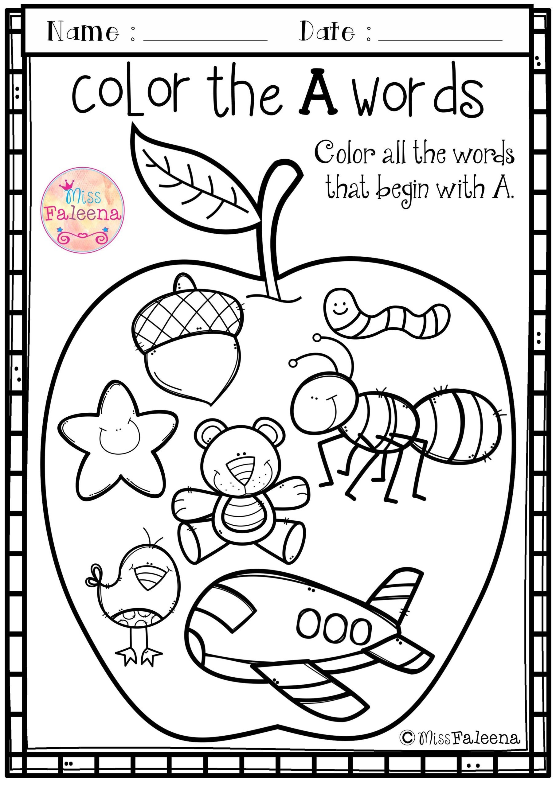 Free Alphabet Letter Of The Week A | First Grade Freebies throughout Free Alphabet Worksheets For 1St Grade