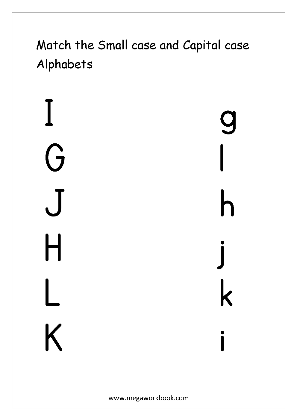 Free English Worksheets - Alphabet Matching - Megaworkbook for Letter Matching Worksheets