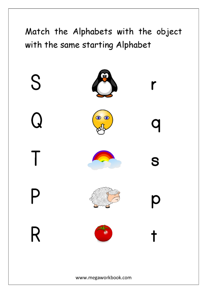 Free English Worksheets   Alphabet Matching   Megaworkbook In Letter Matching Worksheets