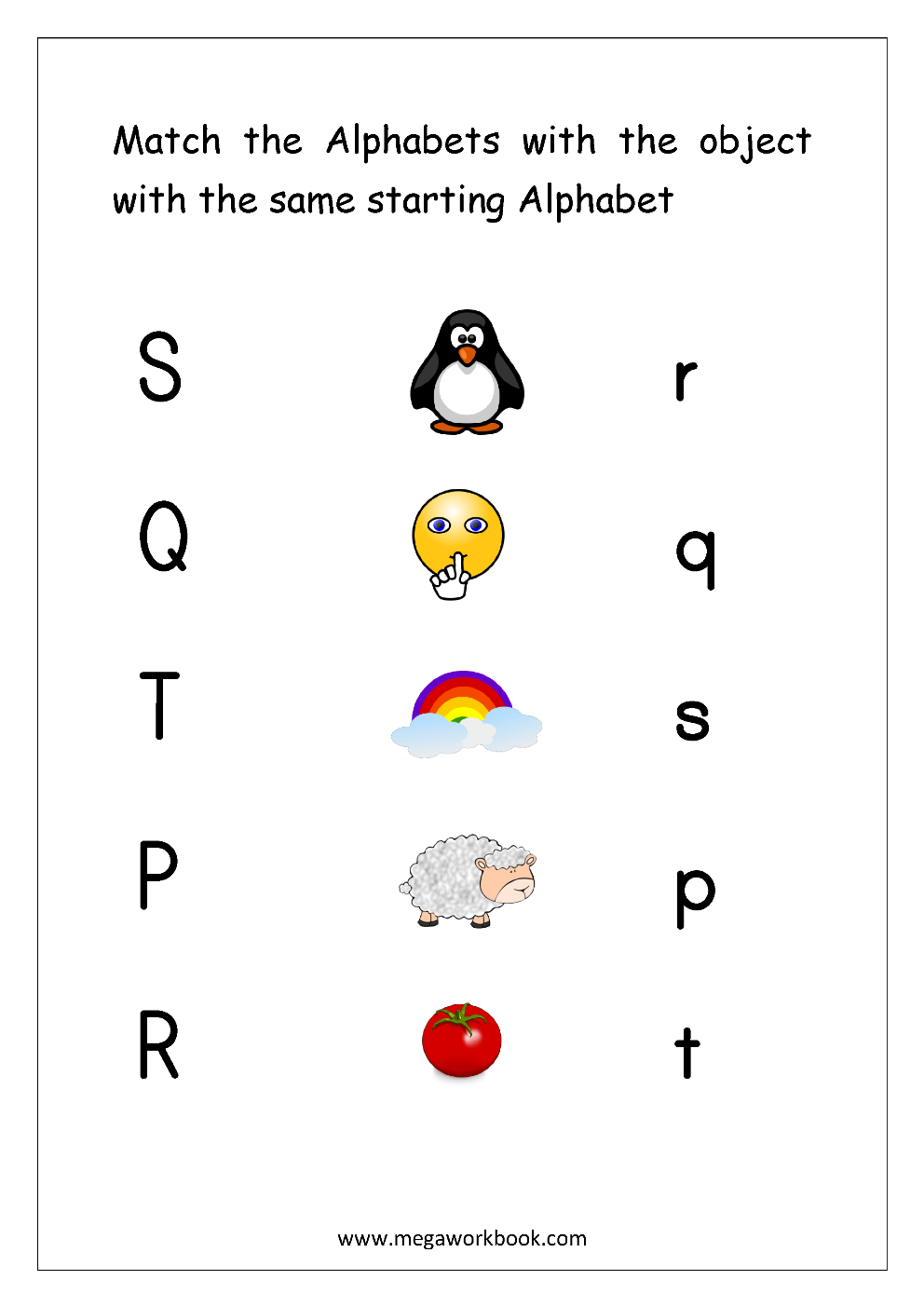 Free English Worksheets - Alphabet Matching - Megaworkbook in Letter Matching Worksheets