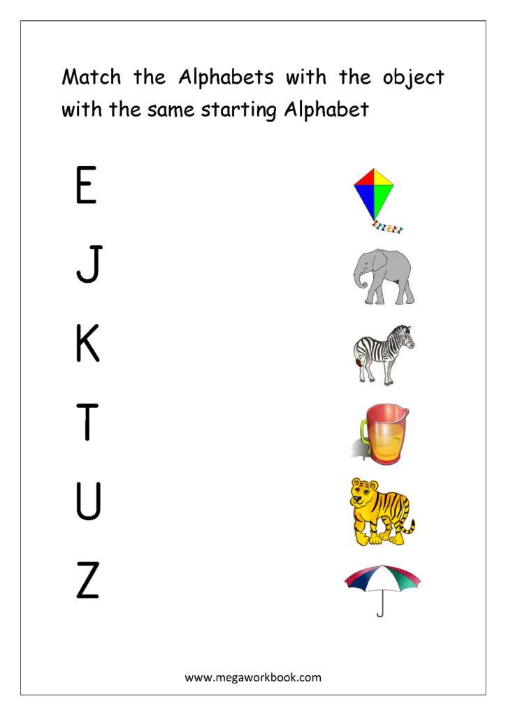 Free English Worksheets   Alphabet Matching   Megaworkbook Pertaining To Alphabet Matching Worksheets For Nursery