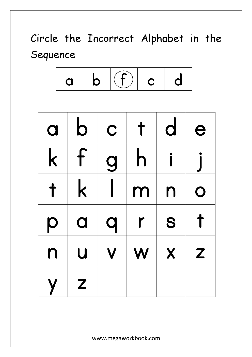 Free English Worksheets - Alphabetical Sequence in Alphabet Order Worksheets Free