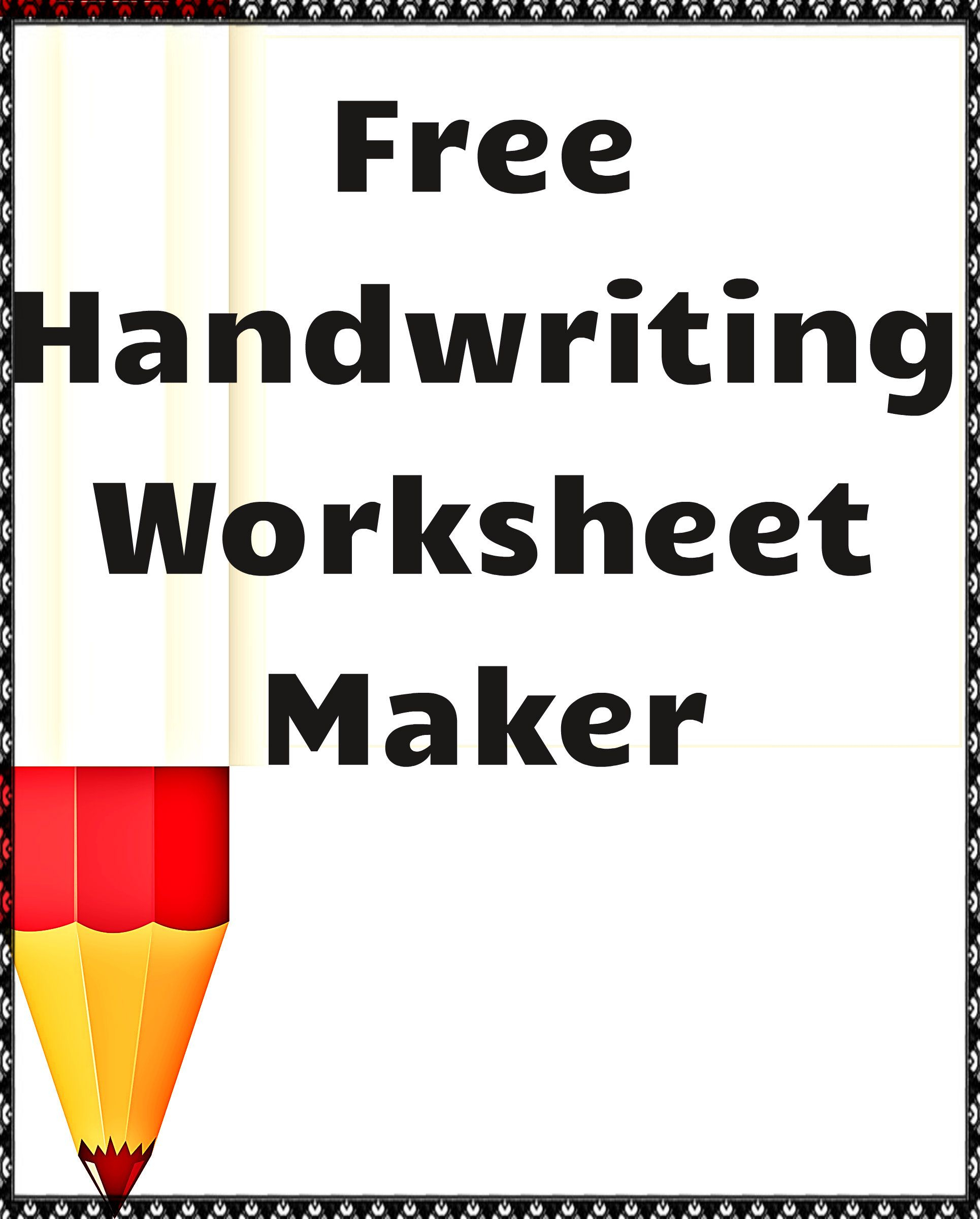 Free Handwriting Worksheet Maker! | Handwriting Worksheet for Alphabet Tracing Worksheets Generator