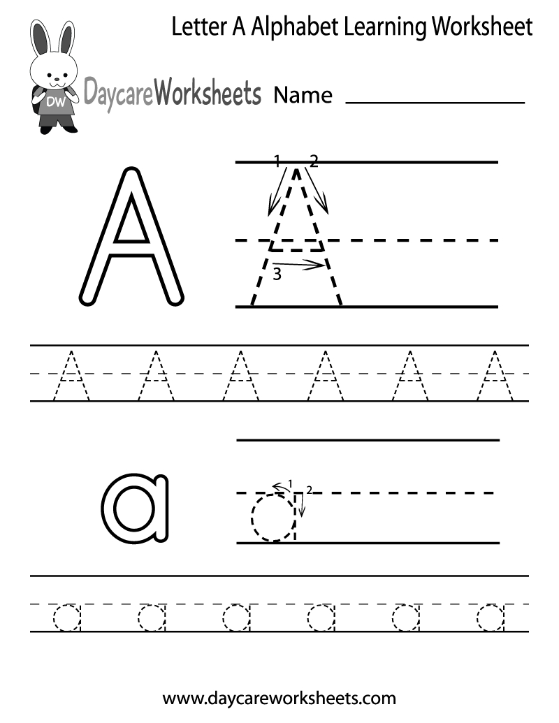 Free Letter A Alphabet Learning Worksheet For Preschool Plus within Letter A Alphabet Worksheets