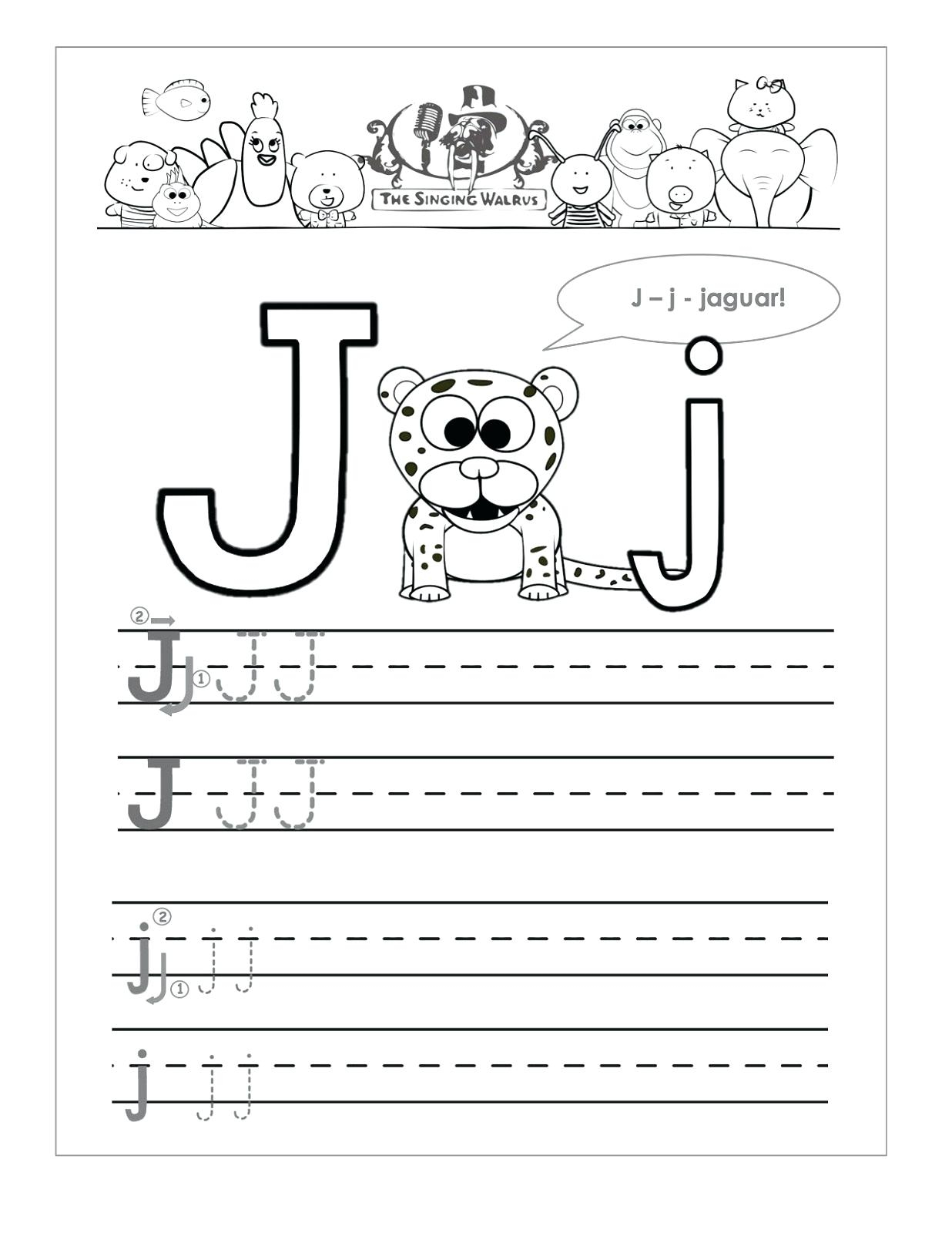 Free Letter J Coloring Pages – Shoppage.co in Letter J Worksheets