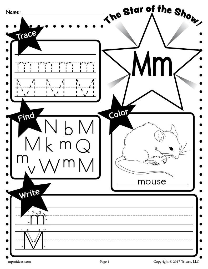 Free Letter M Worksheet: Tracing, Coloring, Writing &amp;amp; More with regard to Letter M Worksheets For Preschoolers