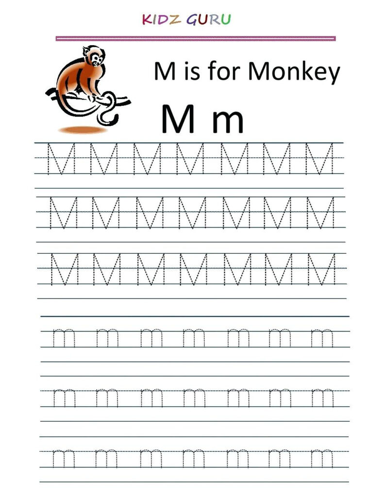 Free Letter M Worksheets Pictures   Alphabet Free Preschool For Letter M Worksheets Printable