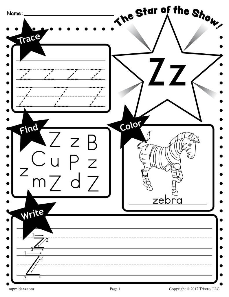 Free Letter Z Worksheet: Tracing, Coloring, Writing &amp;amp; More throughout Letter Z Worksheets