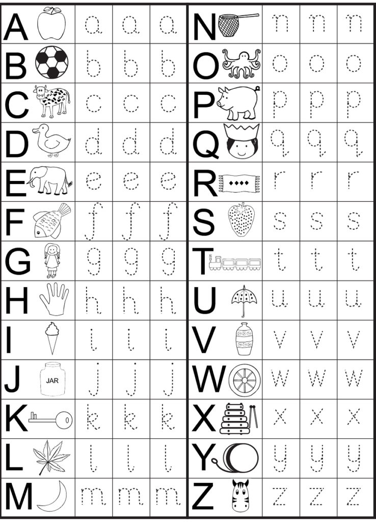 Free Printable Alphabet Worksheets For Year Olds Ng Writing For 4 Year Old Alphabet Worksheets