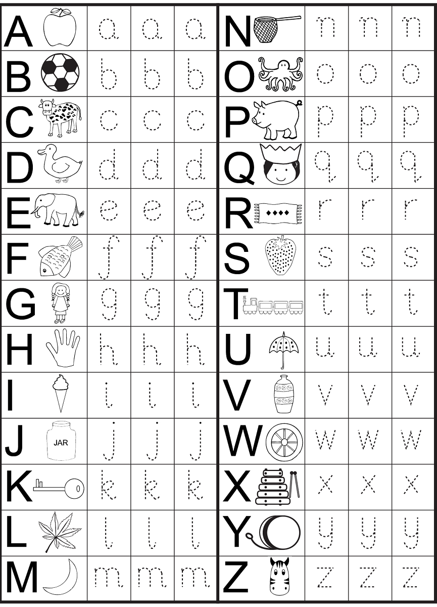 Free Printable Alphabet Worksheets For Year Olds Ng Writing for 4 Year Old Alphabet Worksheets