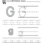 Free Printable Letter G Alphabet Learning Worksheet For Intended For Alphabet A Worksheets Kindergarten