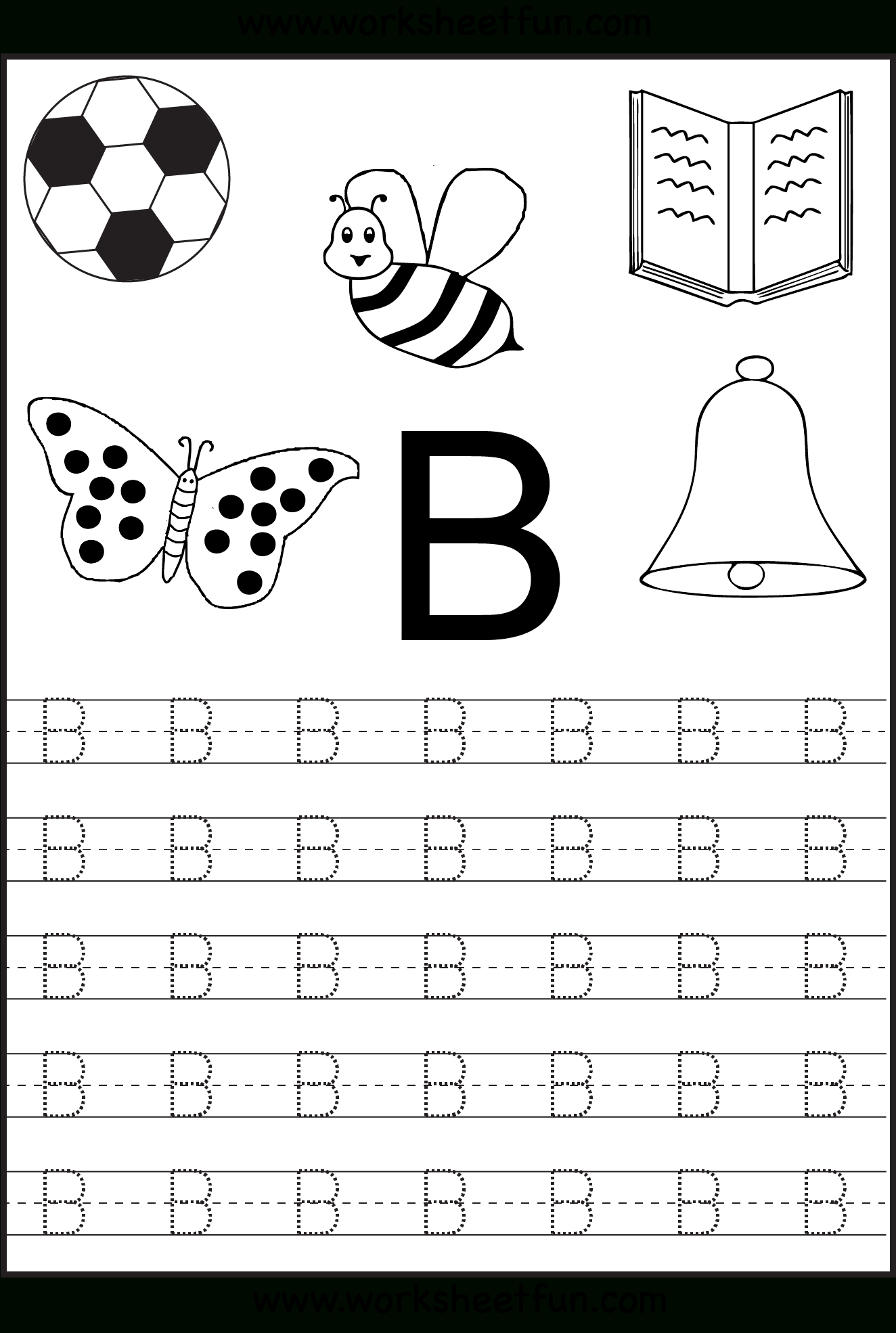 Free Printable Letter Tracing Worksheets For Kindergarten for Letter B Worksheets For Preschool Free