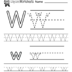 Free Printable Letter W Alphabet Learning Worksheet For Inside Alphabet Worksheets W