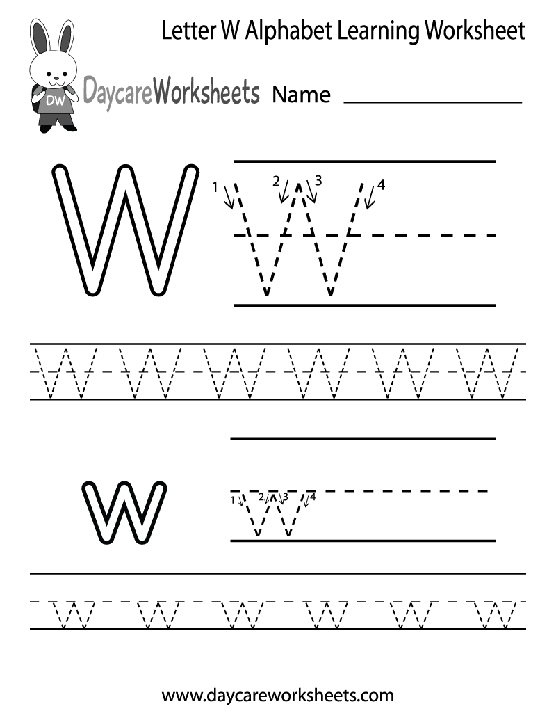 Letter W Worksheets For Preschool | AlphabetWorksheetsFree.com