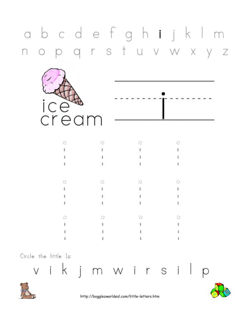 Free Printable Letter Worksheets | Activity Shelter Pertaining To Letter I Worksheets Printable