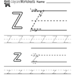 Free Printable Letter Z Alphabet Learning Orksheet For For Letter Z Worksheets For Kindergarten