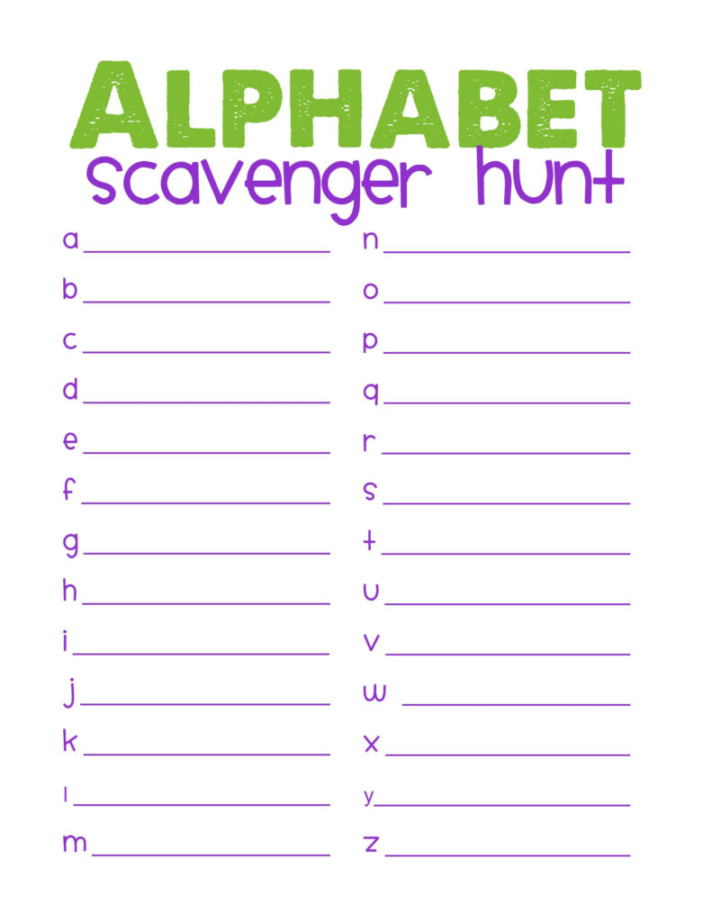 Free Printable Scavenger Hunt | Alphabet Scavenger Hunt In Alphabet Hunt Worksheets