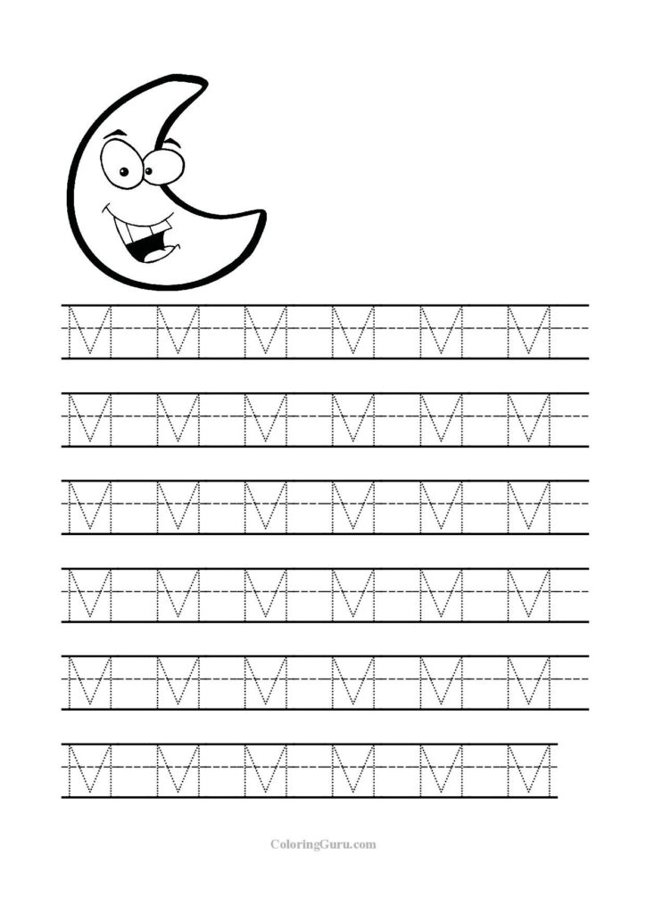 Free Printable Tracing Letter M Worksheets For Preschool For Preschool Alphabet M Worksheets