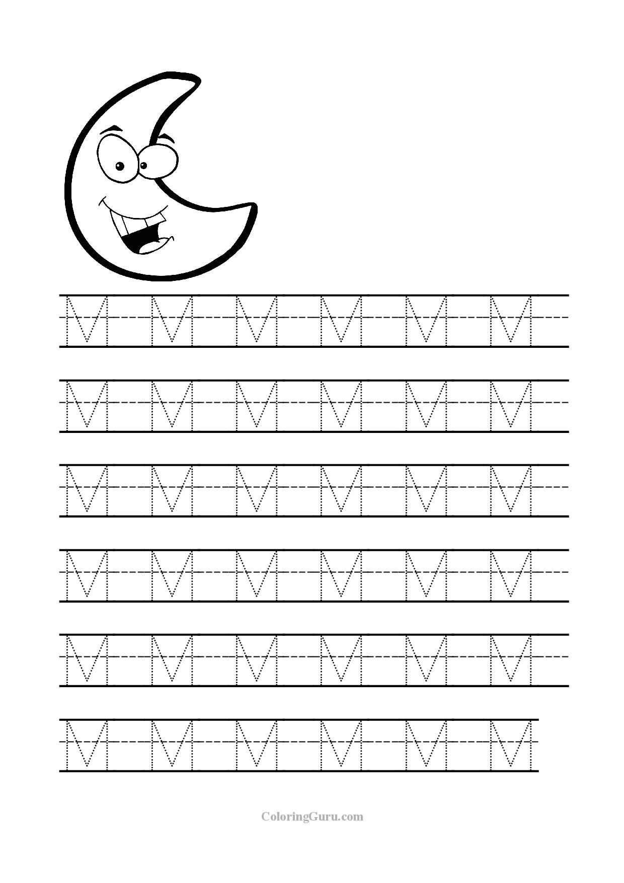 Free Printable Tracing Letter M Worksheets For Preschool inside M Letter Worksheets Preschool