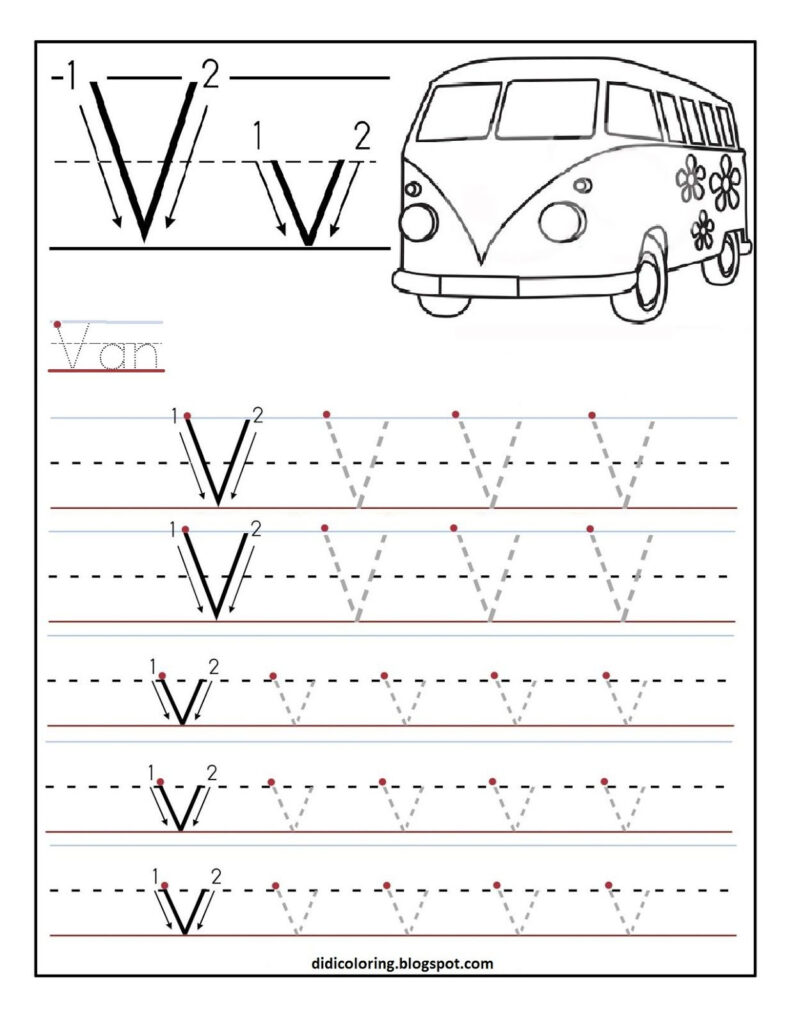 Free Printable Worksheet Letter V For Your Child To Learn Within Letter V Worksheets Printable
