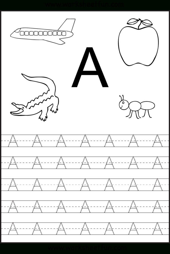 Free Printable Worksheets: Letter Tracing Worksheets For Regarding Alphabet Tracing Worksheets For Kindergarten