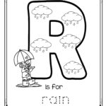 Free R Is For Rain Alphabet Trace And Color Printable In Letter R Worksheets Pre K