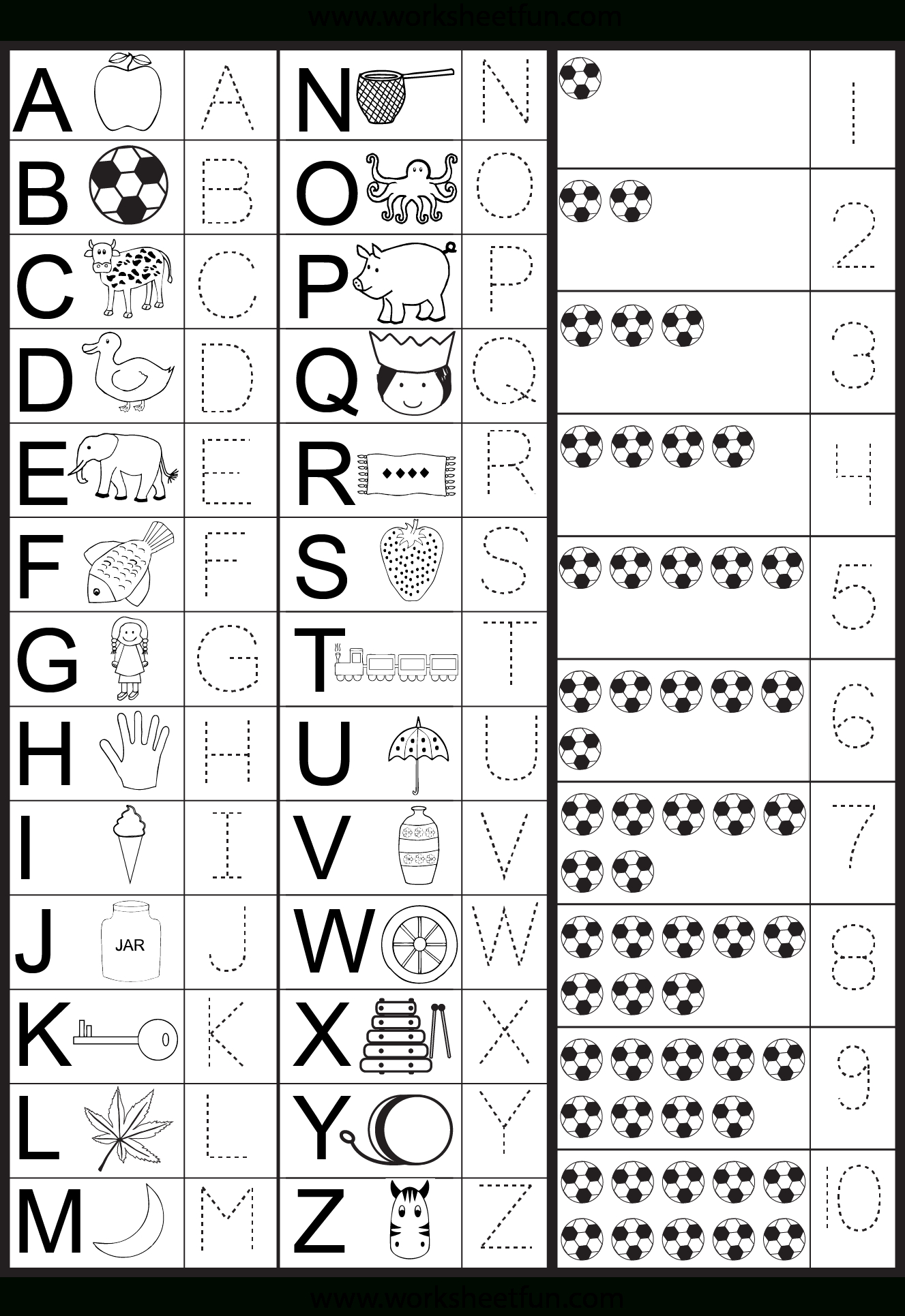 Free Tracing Ketters And Numbers | Letters And Numbers for Alphabet Worksheets Printable