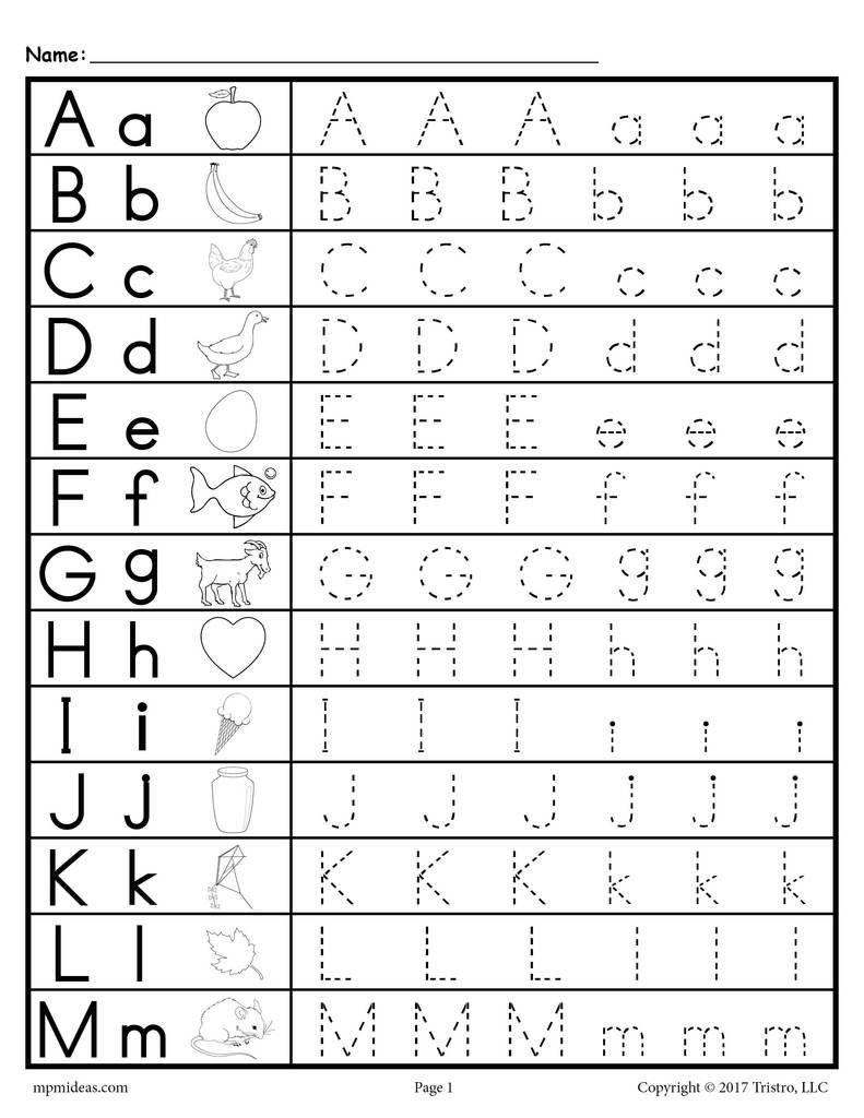 Free Uppercase And Lowercase Letter Tracing Worksheets With Lowercase Alphabet Worksheets