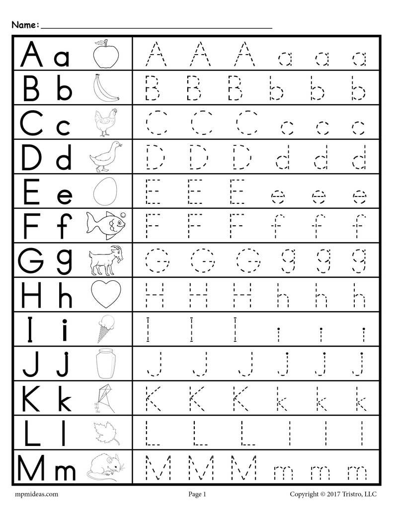 Free Uppercase And Lowercase Letter Tracing Worksheets with Lowercase Alphabet Worksheets