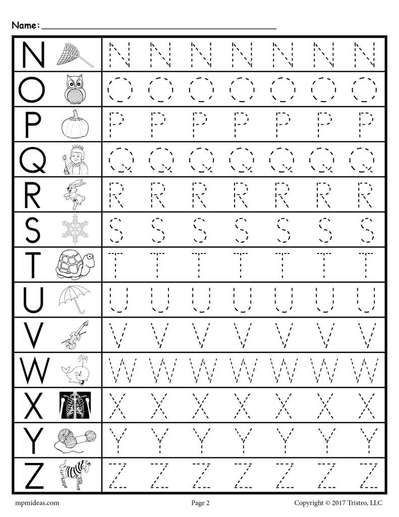 Free Uppercase Letter Tracing Worksheets | Letter Tracing in Alphabet Writing Worksheets Free