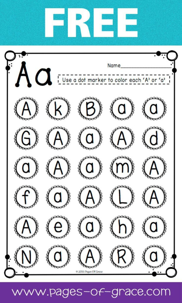 Free Uppercase & Lowercase Letter Recognition Packet | Dot Inside Alphabet Recognition Worksheets For Kindergarten