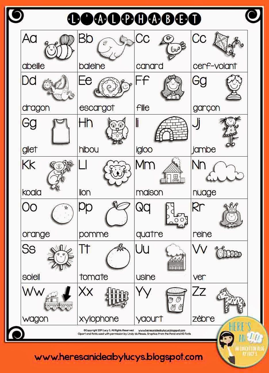 French Alphabet Chart - Letters, Images &amp;amp; Words | Learn for French Alphabet Worksheets Grade 1