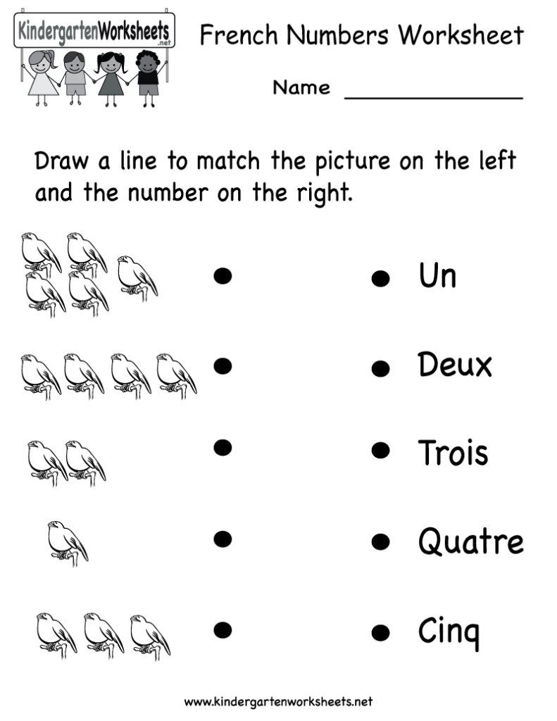 French Numbers Match Printable | French Worksheets, French Regarding French Alphabet Worksheets Grade 1
