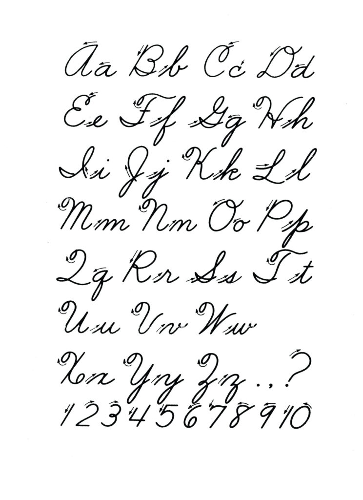 Full Cursive Alphabet Free Printable Cursive Alphabet Pertaining To Alphabet Cursive Worksheets Free Printable