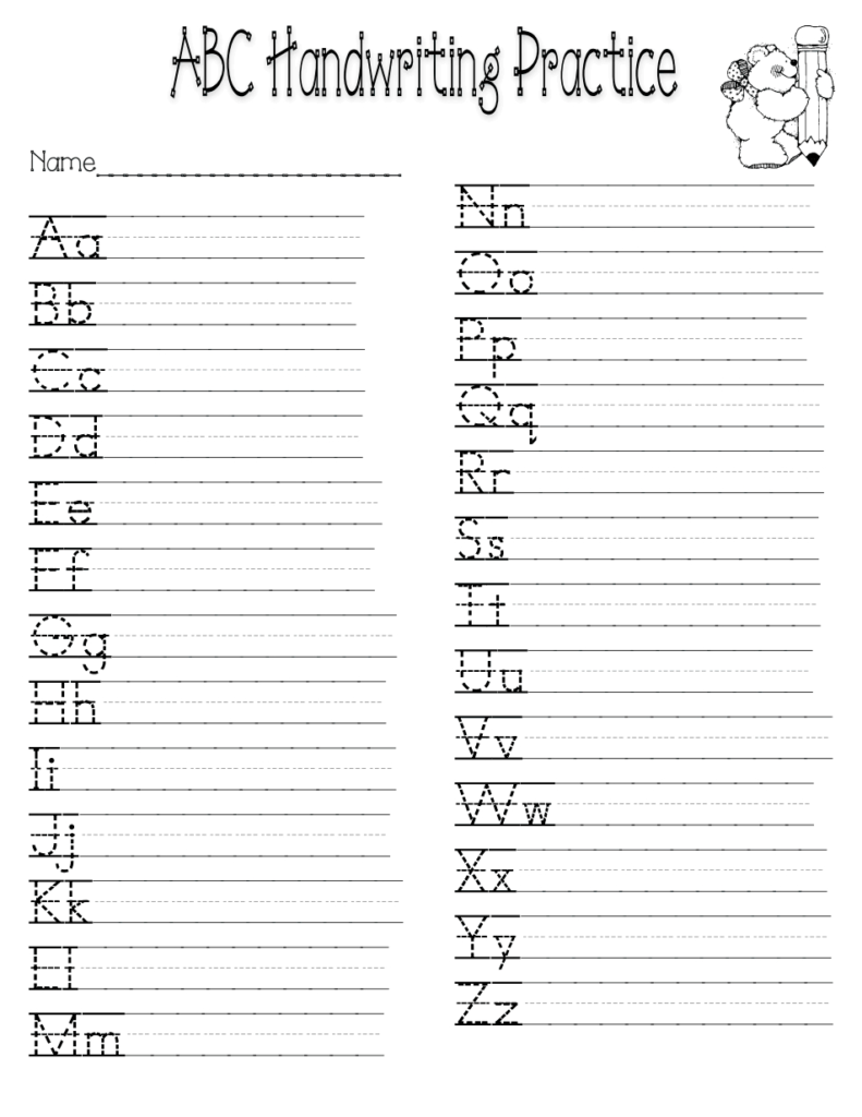 Handwriting Practice.pdf | Kindergarten Writing, Handwriting In Alphabet Handwriting Worksheets A To Z Pdf