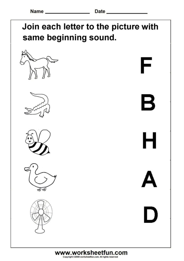 Initial Letters Worksheets | Beginning Sounds Worksheets Within Alphabet Sounds Worksheets