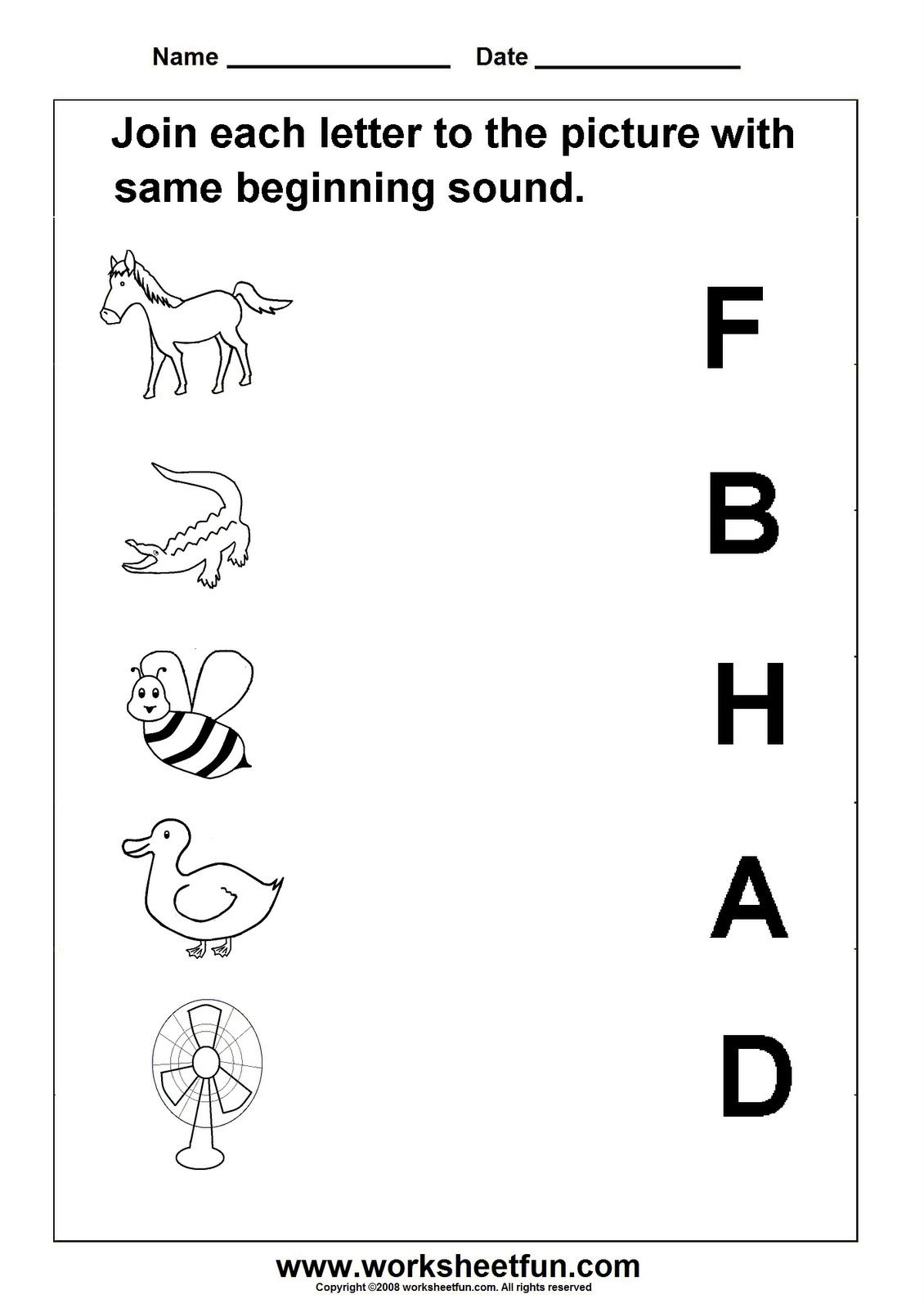 Initial Letters Worksheets | Beginning Sounds Worksheets within Alphabet Sounds Worksheets