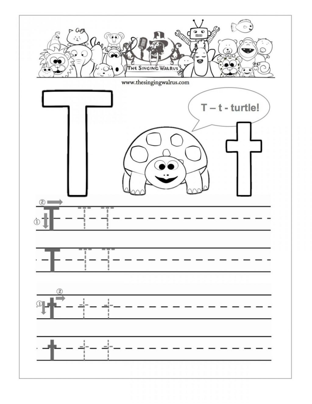 Initial T Sheets For Kindergarten Free Letter Handwriting with regard to Letter T Worksheets Handwriting