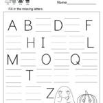 Kids Have To Complete The Alphabetfilling In The Missing Regarding Alphabet Worksheets Fill In The Missing Letter