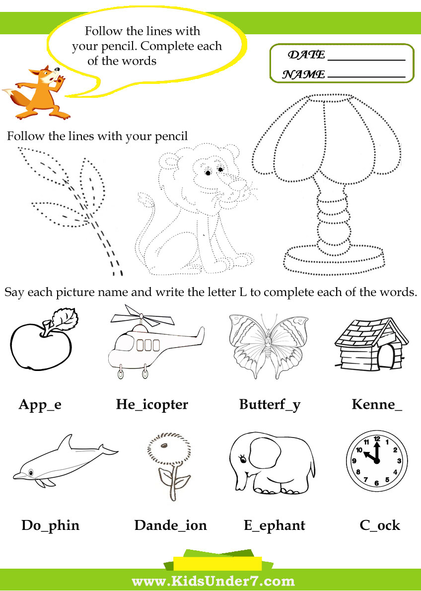 Kids Under 7: Letter L Worksheets throughout Letter Ll Worksheets