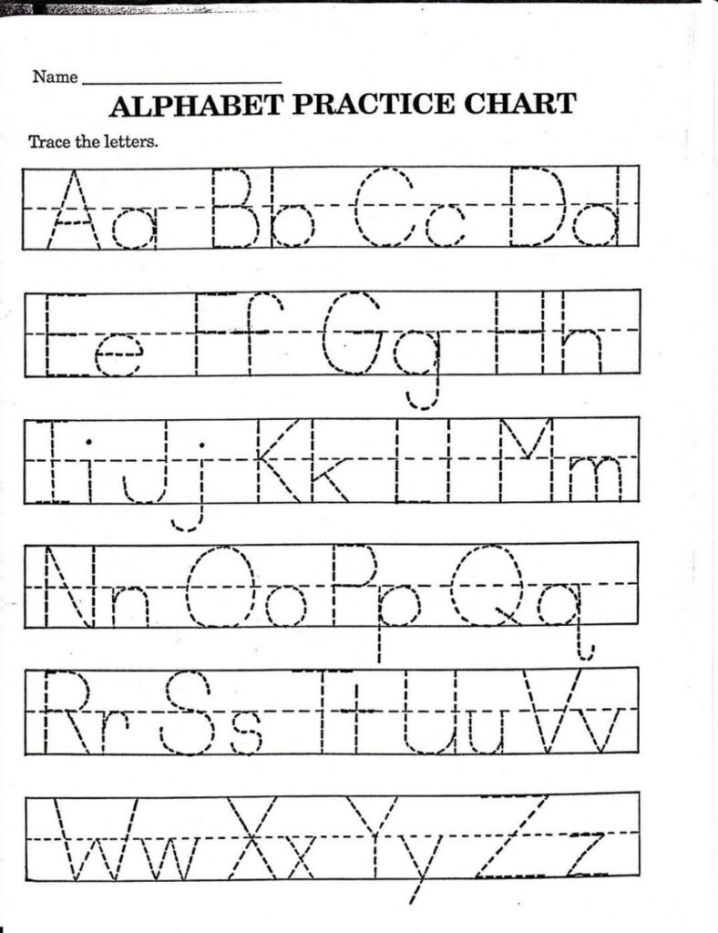 Kids Worksheets Az For Kindergarten Alphabet Printable For Alphabet Handwriting Worksheets A To Z For Preschool To First Grade