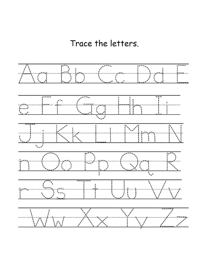 Kids Worksheets Az Printable Traceable Alphabet Z Activity In Alphabet Tracing Worksheets A Z