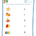 Kids Worksheets   Match The Objects With First Letter Of Throughout Letter 9 Worksheets