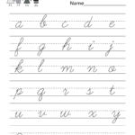 Kindergarten Alphabet Handwriting Practice Printable With Regard To Alphabet Handwriting Worksheets For Kindergarten